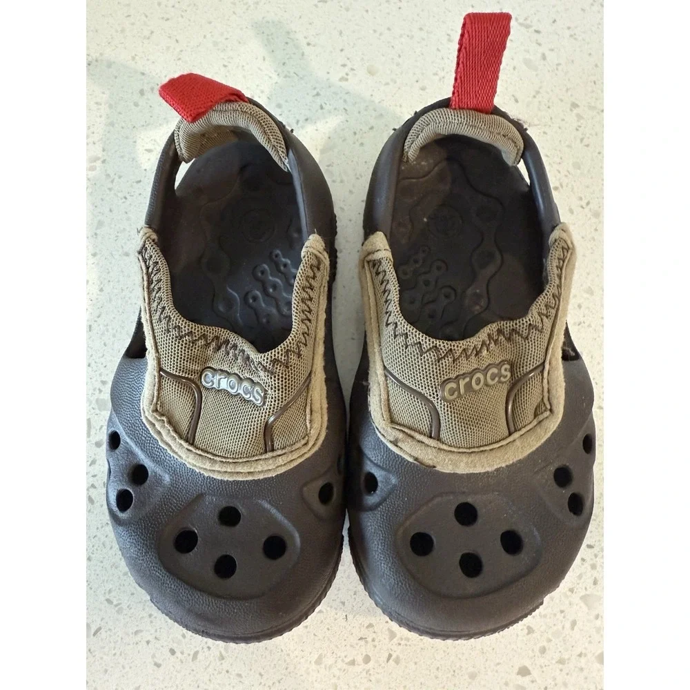 Crocs Micah II Water Sandals Toddler Brown Slip On Beach‎ Pool